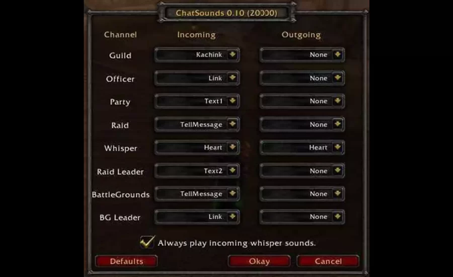 WoW Addon Tip ChatSounds