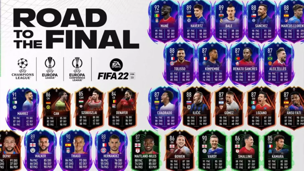 FIFA 22 RTTF Tracker All final upgrades and values of the players