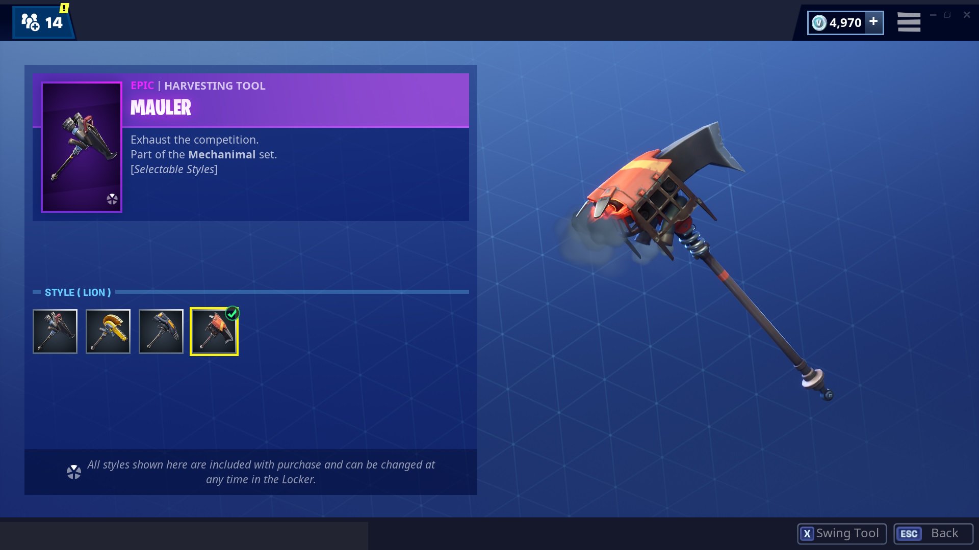 Fortnite Pickaxes - Mauler