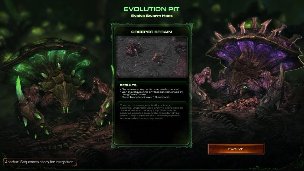 Starcraft Missions - Evolution of the swarm hosts