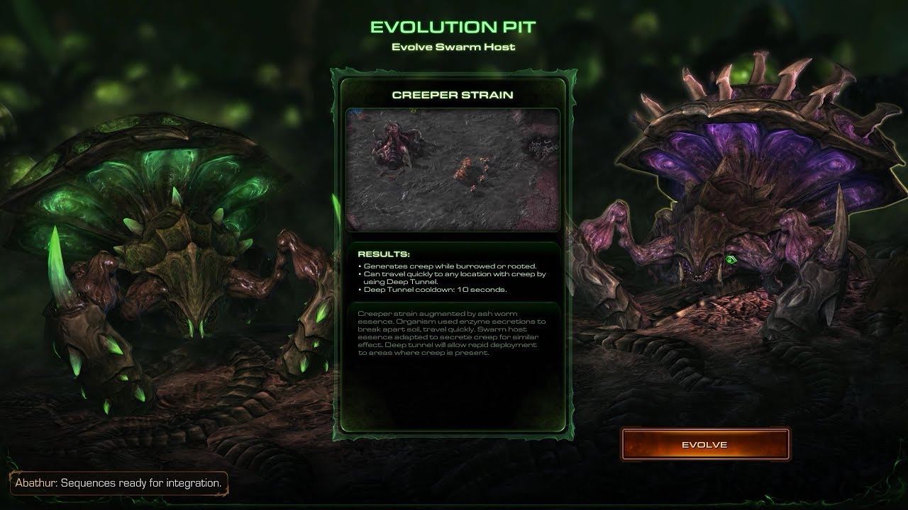 Starcraft Missions - Evolution of the swarm hosts