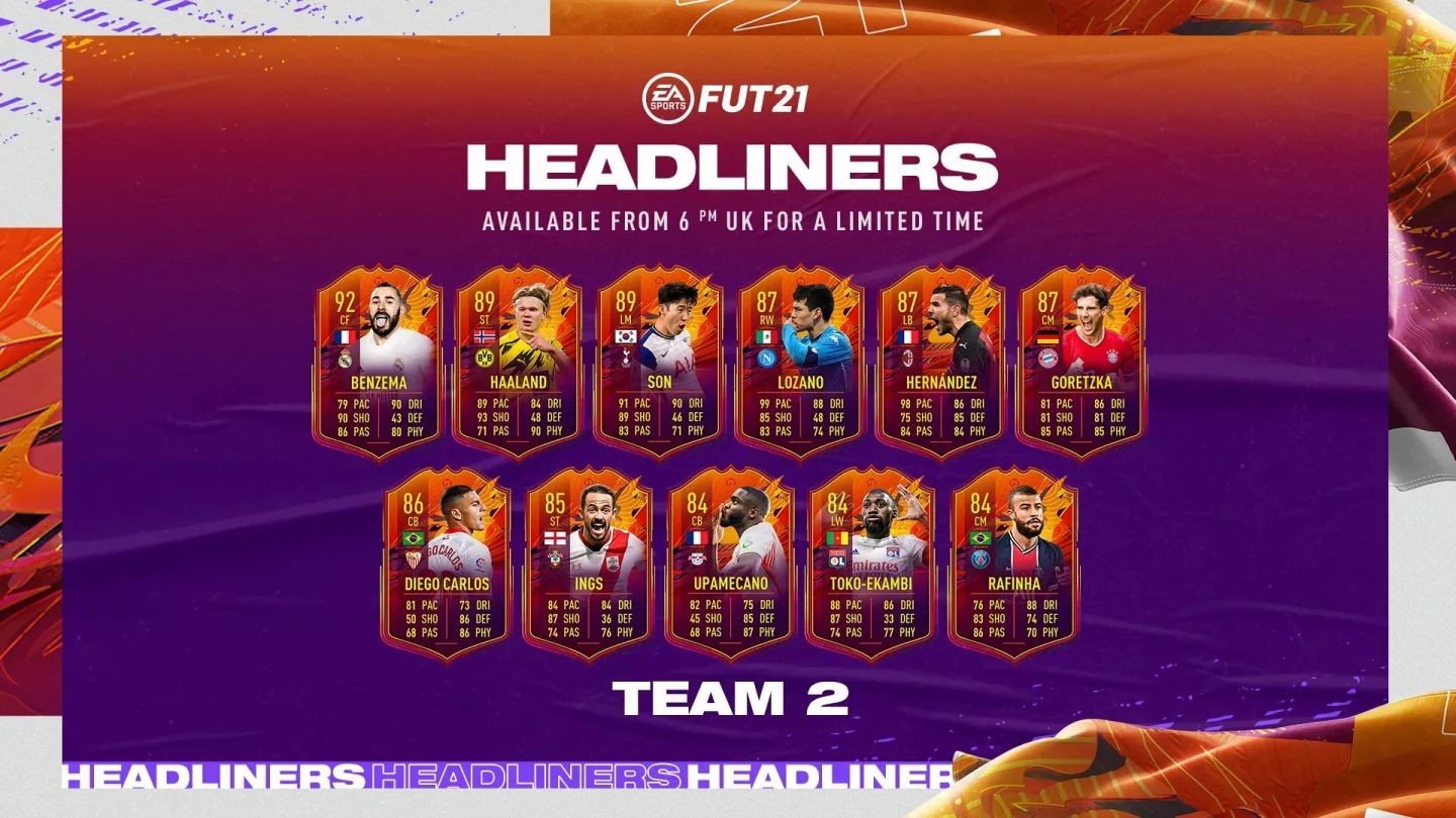 FUT 21 Headliners Team 2 published - With Haaland & Goretzka