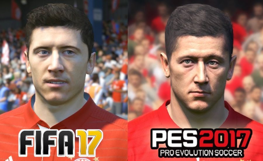 FIFA 17 vs PES 2017 BAYERN MUNICH Face Comparison (Lewandowski, Muller, Robben)