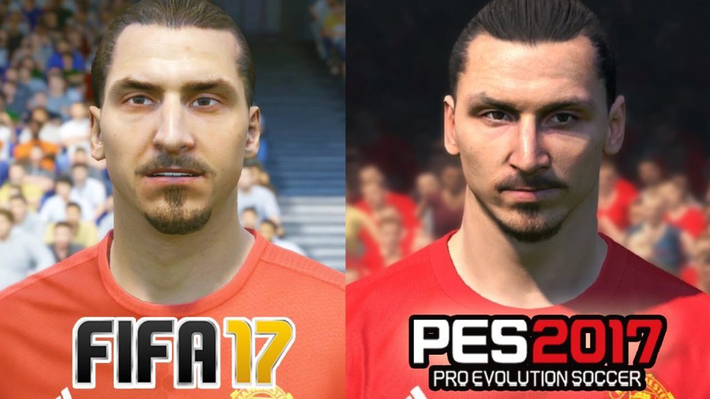 FIFA 17 vs PES 2017 Manchester United FACE COMPARISON (Ibrahimovic, Rooney, De Gea)