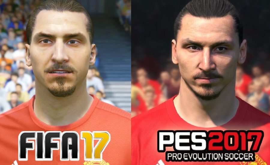 FIFA 17 vs PES 2017 Manchester United FACE COMPARISON (Ibrahimovic, Rooney, De Gea)