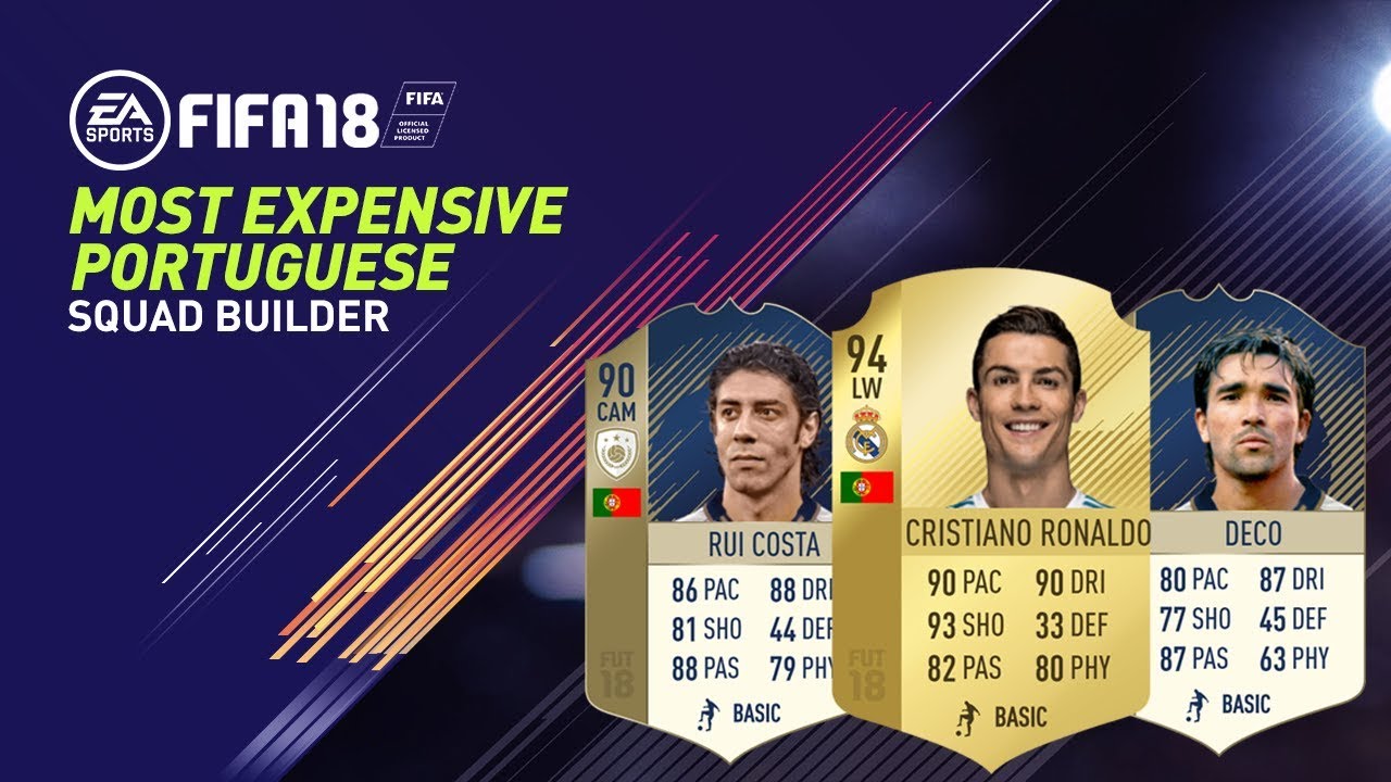 FIFA 18: MOST EXPENSIVE PORTUGUESE SQUAD BUILDER Ft. RONALDO, RUI COSTA, DECO AND MORE!