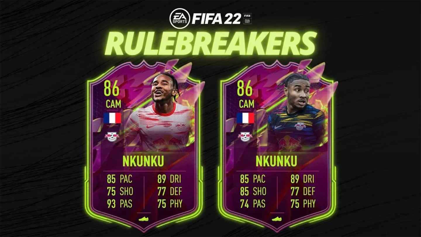 FIFA 22: Rulebreaker Nkunku player selection SBC