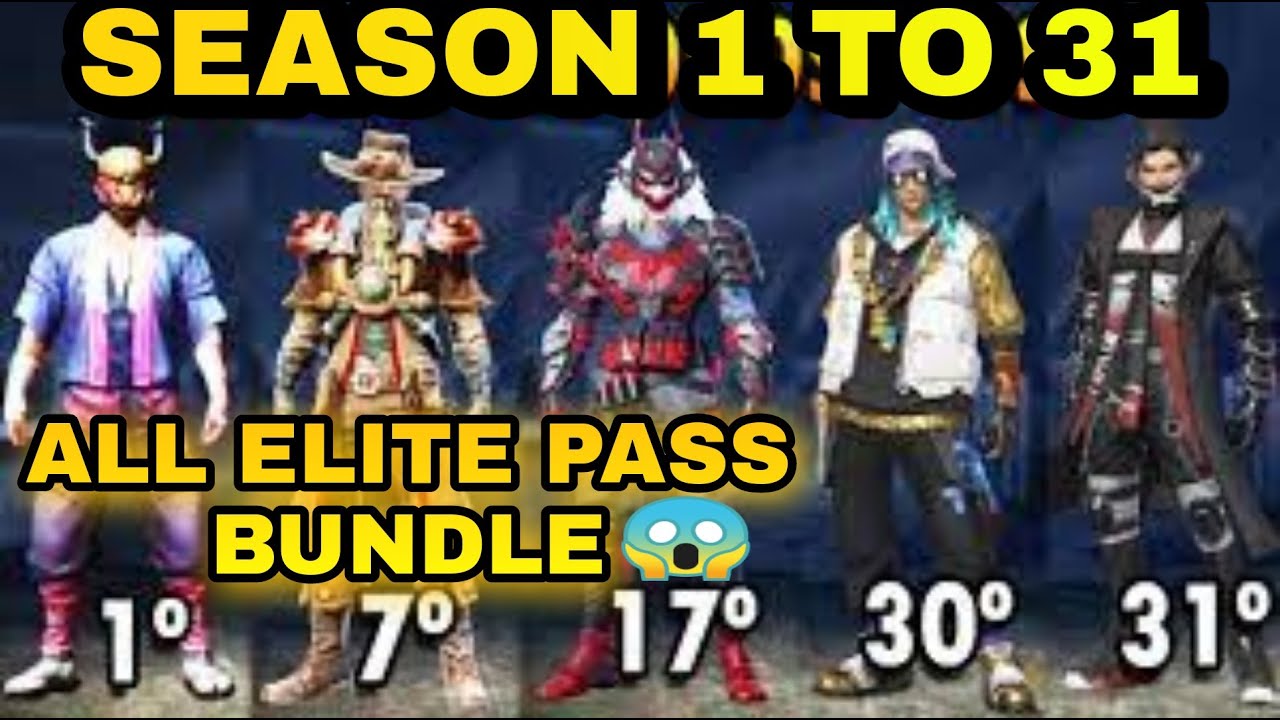 FREE FIRE SEASON 1 TO 31 ELITE PASS BUNDLE