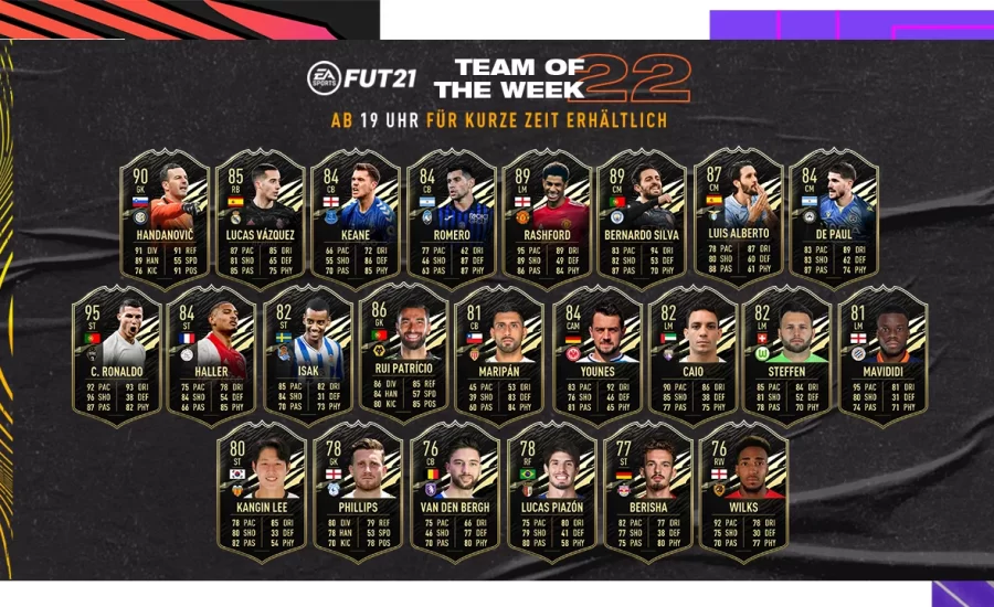 FIFA 21: TOTW 22 released - With Cristiano Ronaldo & Marcus Rashford