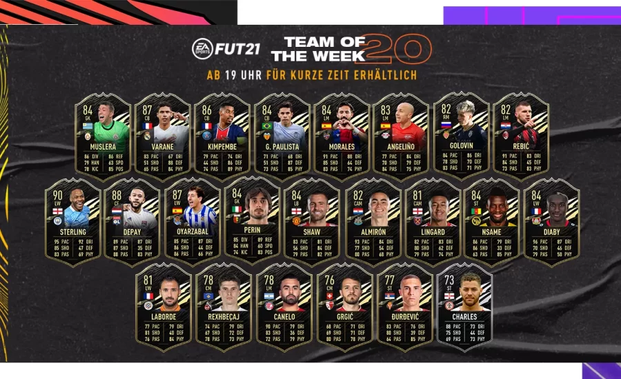 FIFA 21: TOTW 20 brings new special cards for Varane & Sterling