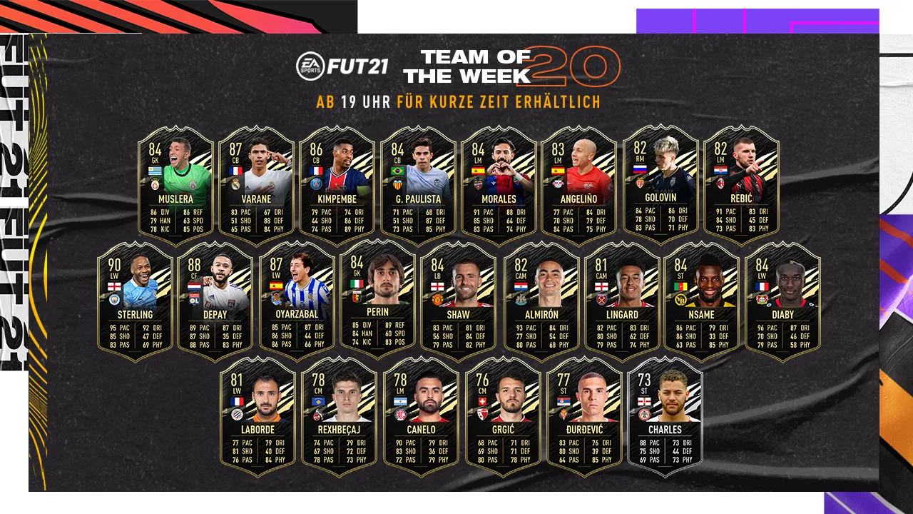 FIFA 21: TOTW 20 brings new special cards for Varane & Sterling