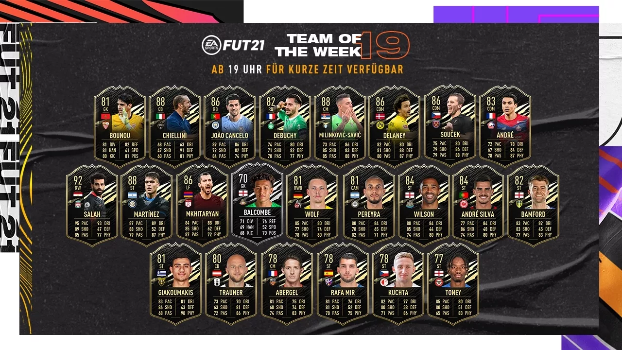 FIFA 21: TOTW 19 with Milinkovic-Savic, Chiellini and Salah