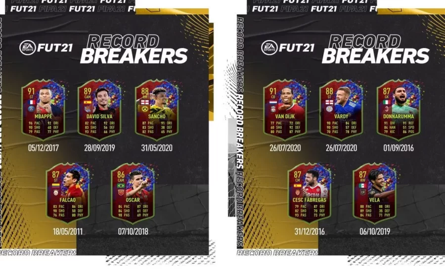 FIFA 21 Ultimate Team: Record Breaker cards at a glance