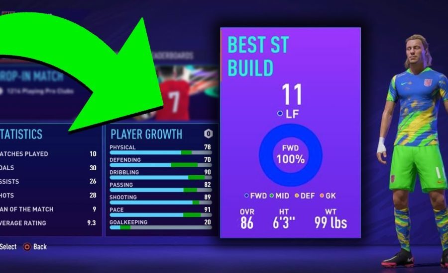 "BEST STARTER STRIKER BUILD" FIFA 21 Pro Clubs