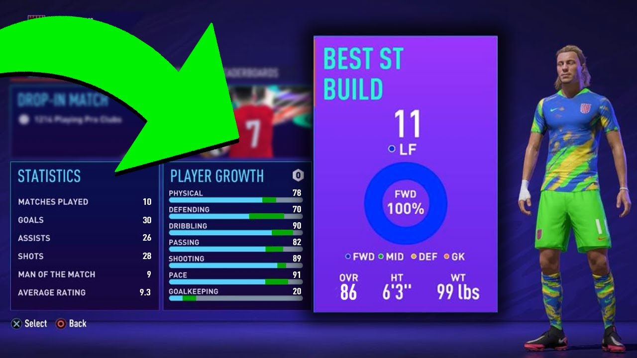 "BEST STARTER STRIKER BUILD" FIFA 21 Pro Clubs