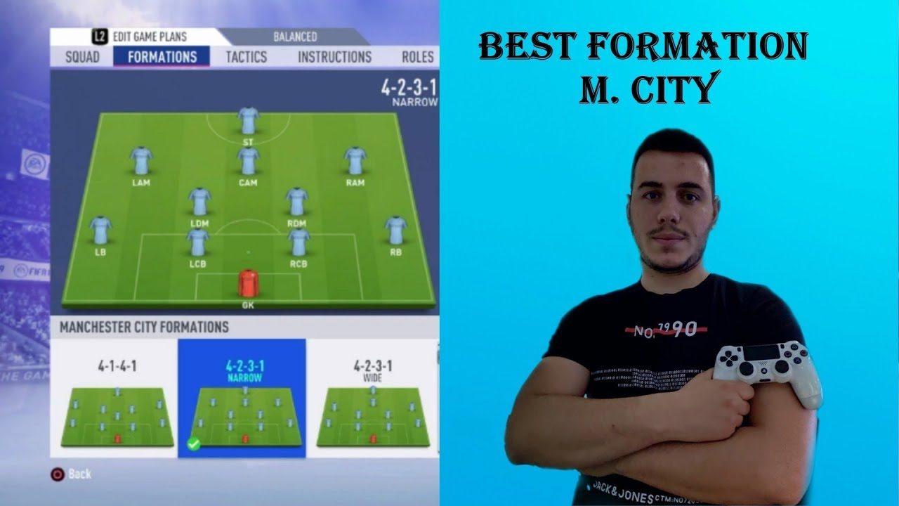 MANCHESTER CITY - BEST FORMATION, CUSTOM TACTICS & PLAYER INSTRUCTIONS! FIFA 19