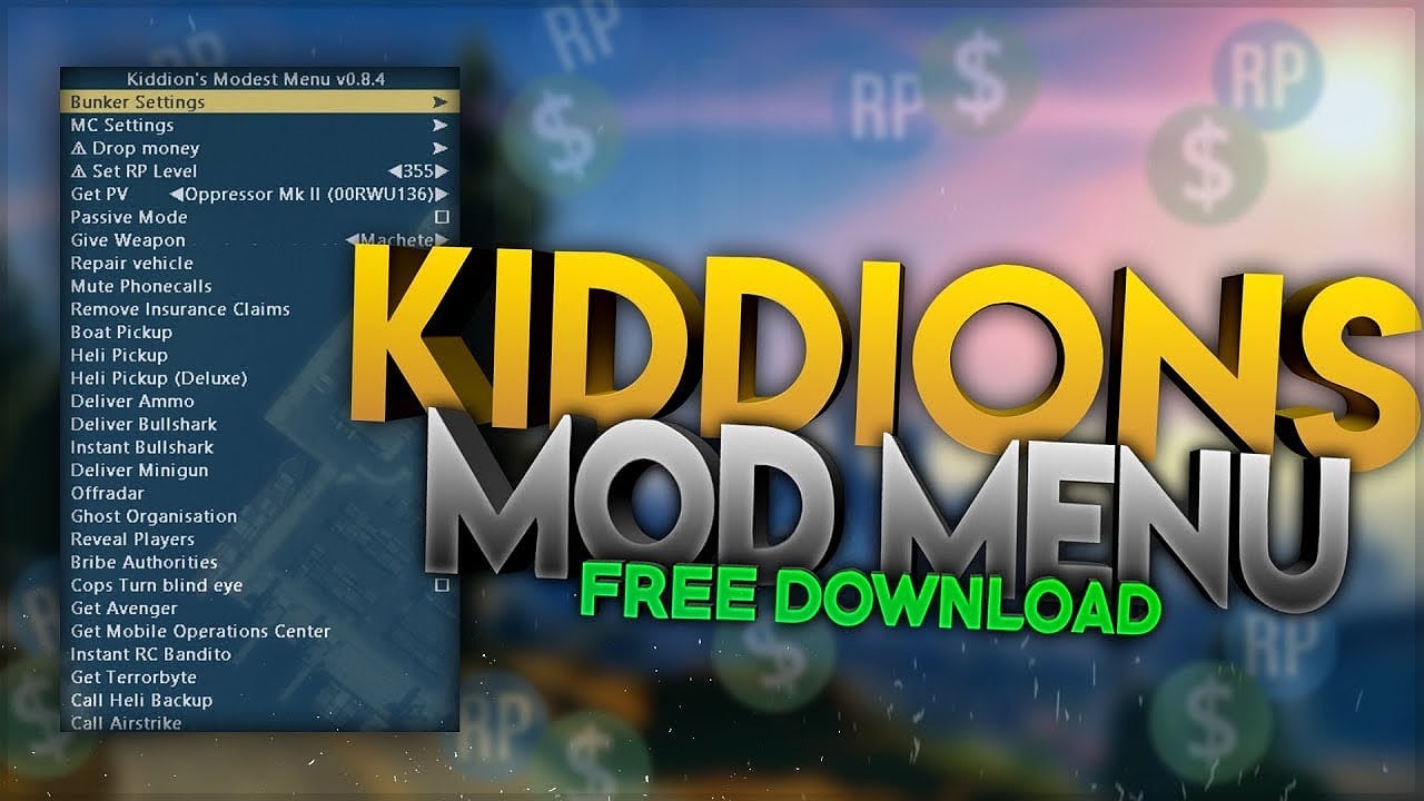 GTA 5 ONLINE MOD MENU | KIDDIONS MOD MENU | FREE DOWNLOAD | 2022 UPDATE