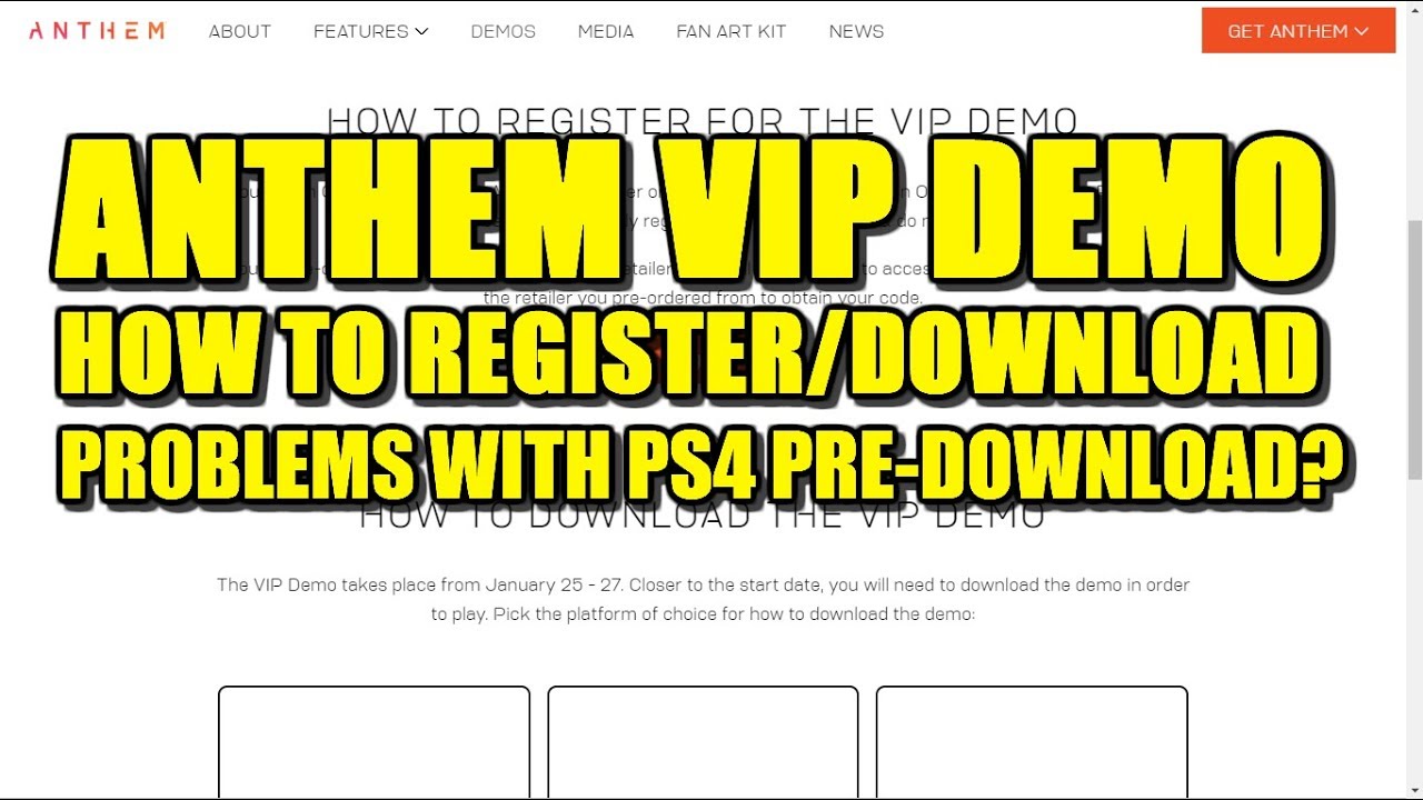 ANTHEM | VIP DEMO - How to register and download for the VIP DEMO