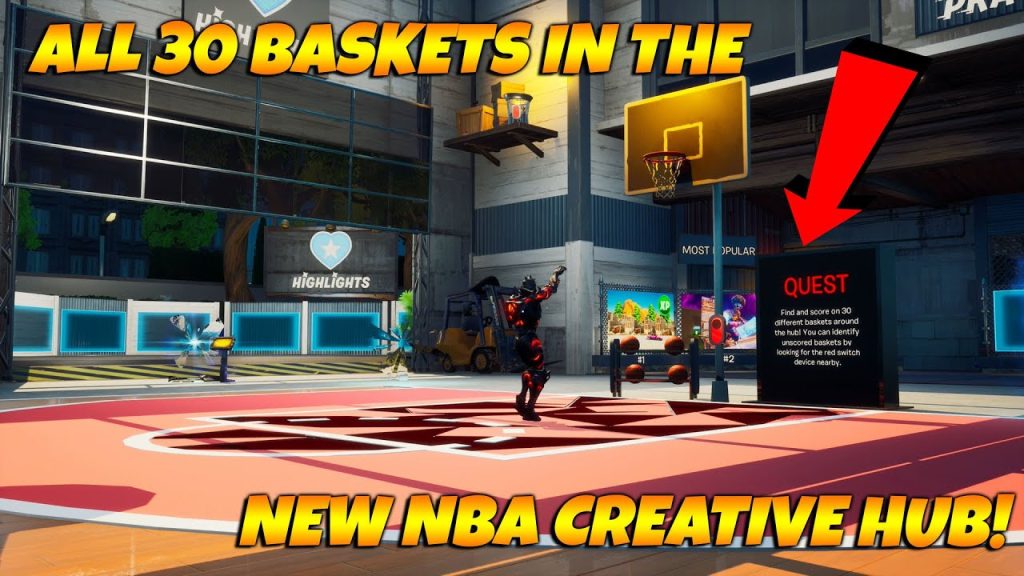 All Basket Locations In The NEW Fortnite Creative Hub! HOW TO FIND ALL 30 Baskets In The NBA Hub!