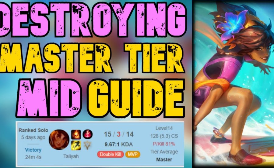 Autofilled Taliyah Mid Destroys Master Elo - Taliyah Gameplay Guide (Runes, Builds, Micro, Macro).