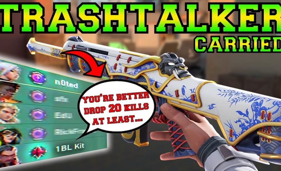 Biggest Trash Talker EVER Gets CARRIED BAD! - Valorant