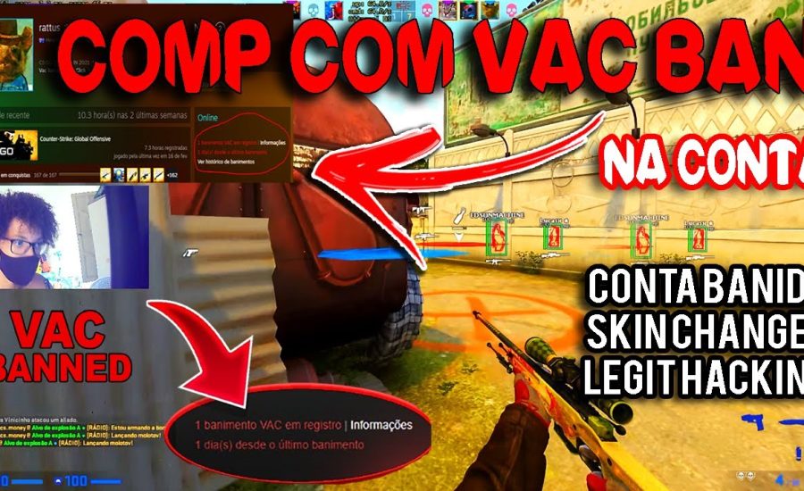 CS:GO COMP COM VAC BAN NA CONTA! Skin Changer/Legit Hacking Em Conta Banida