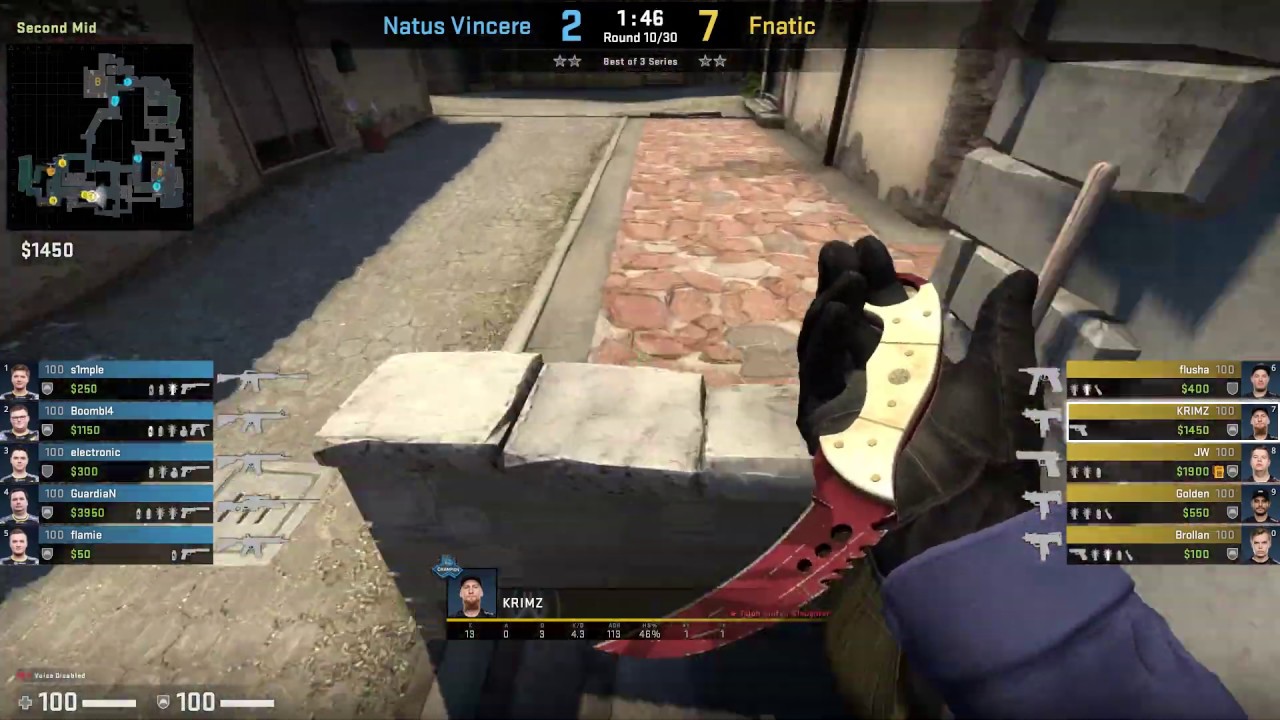 CS:GO POV Demo Fnatic KRIMZ (25/18) vs Na'Vi (de_inferno)