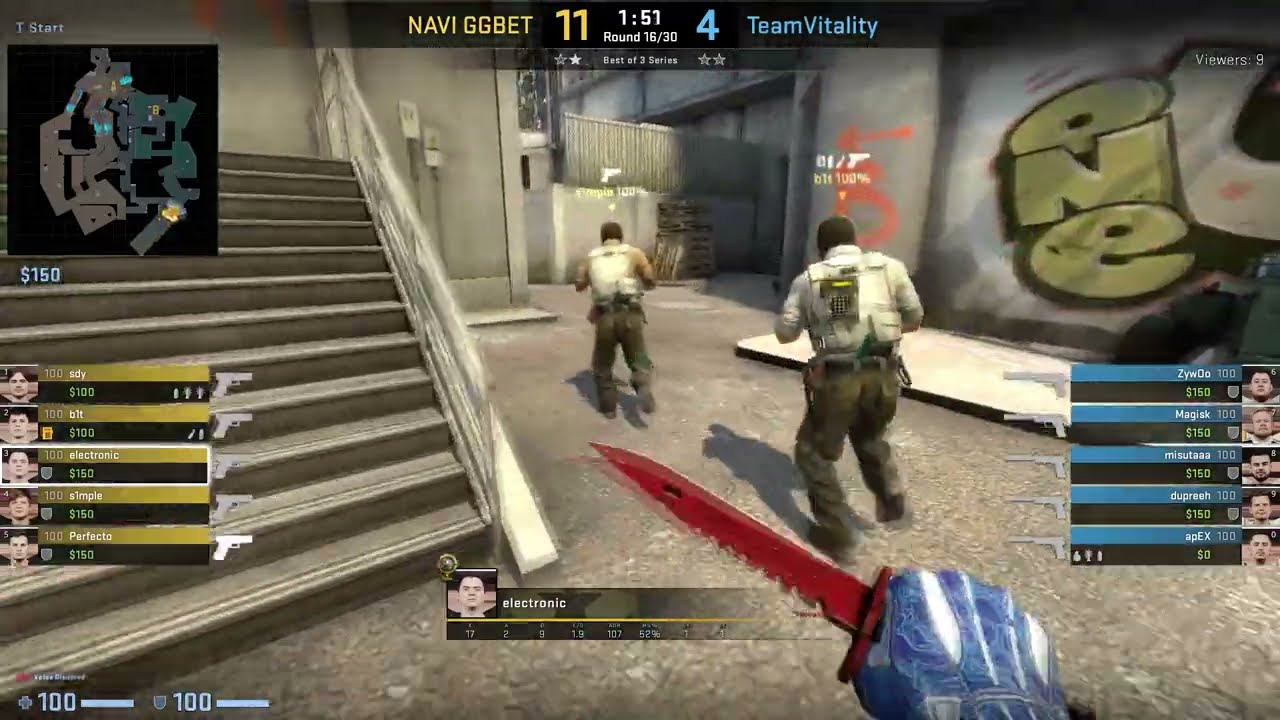 CS:GO POV Demo NaVi electronic (26/10) vs Vitality (de_overpass) @ BLAST Premier Spring Final 2022