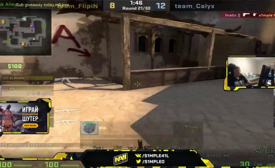 CSGO - S1MPLE GETS REKT IN FPL