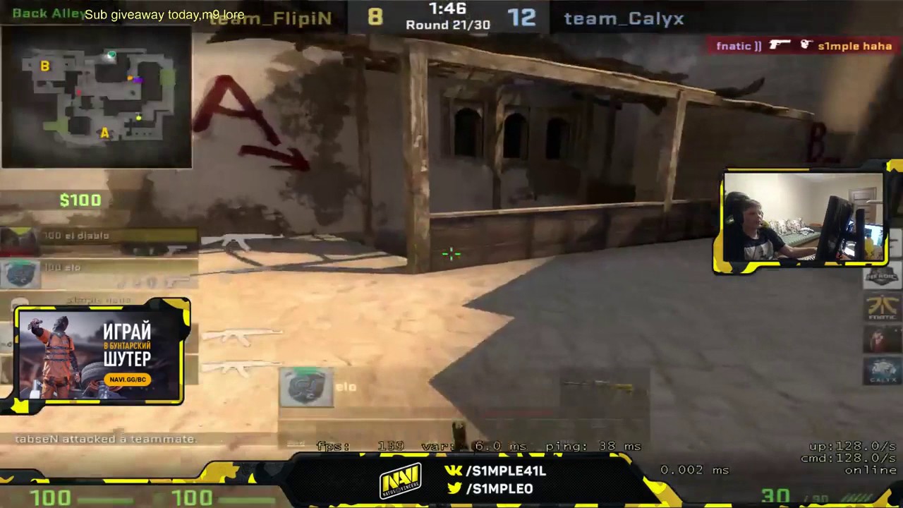 CSGO - S1MPLE GETS REKT IN FPL