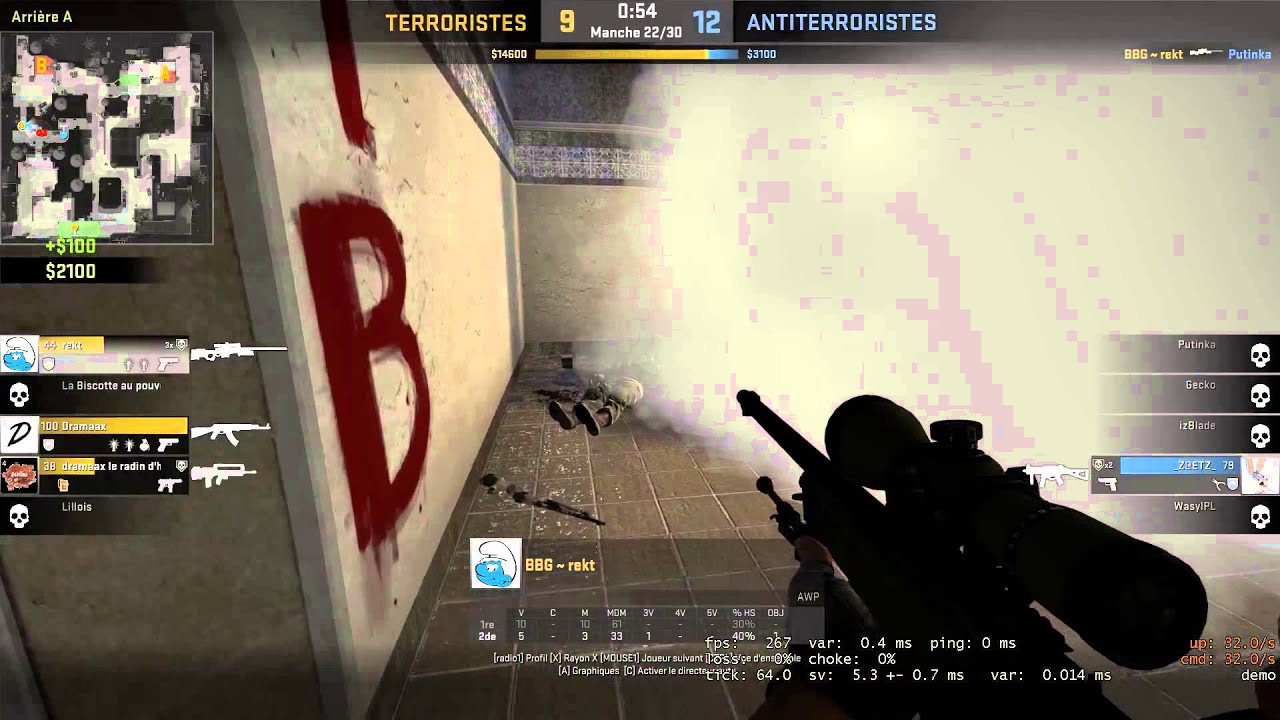 CS:GO - when mate is blind (awp noscope) + gotv bug