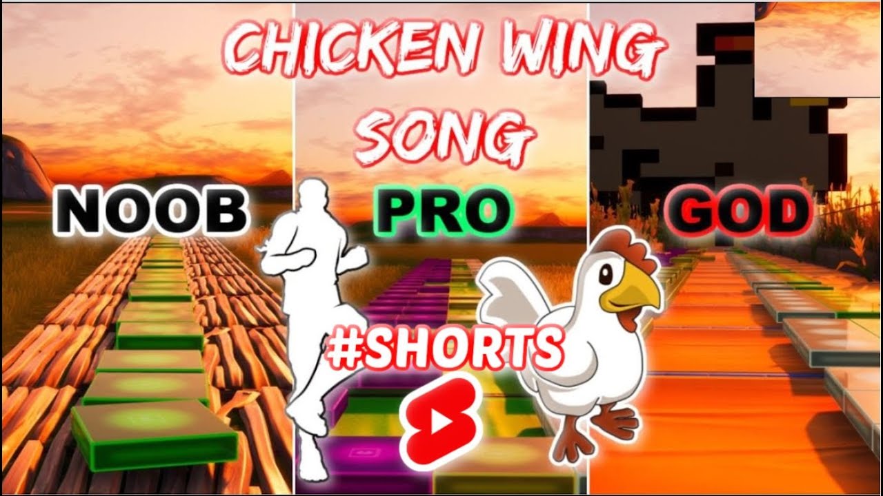 Chicken Wing Song Emote - Noob vs Pro vs God (Fortnite Music Blocks) #shorts