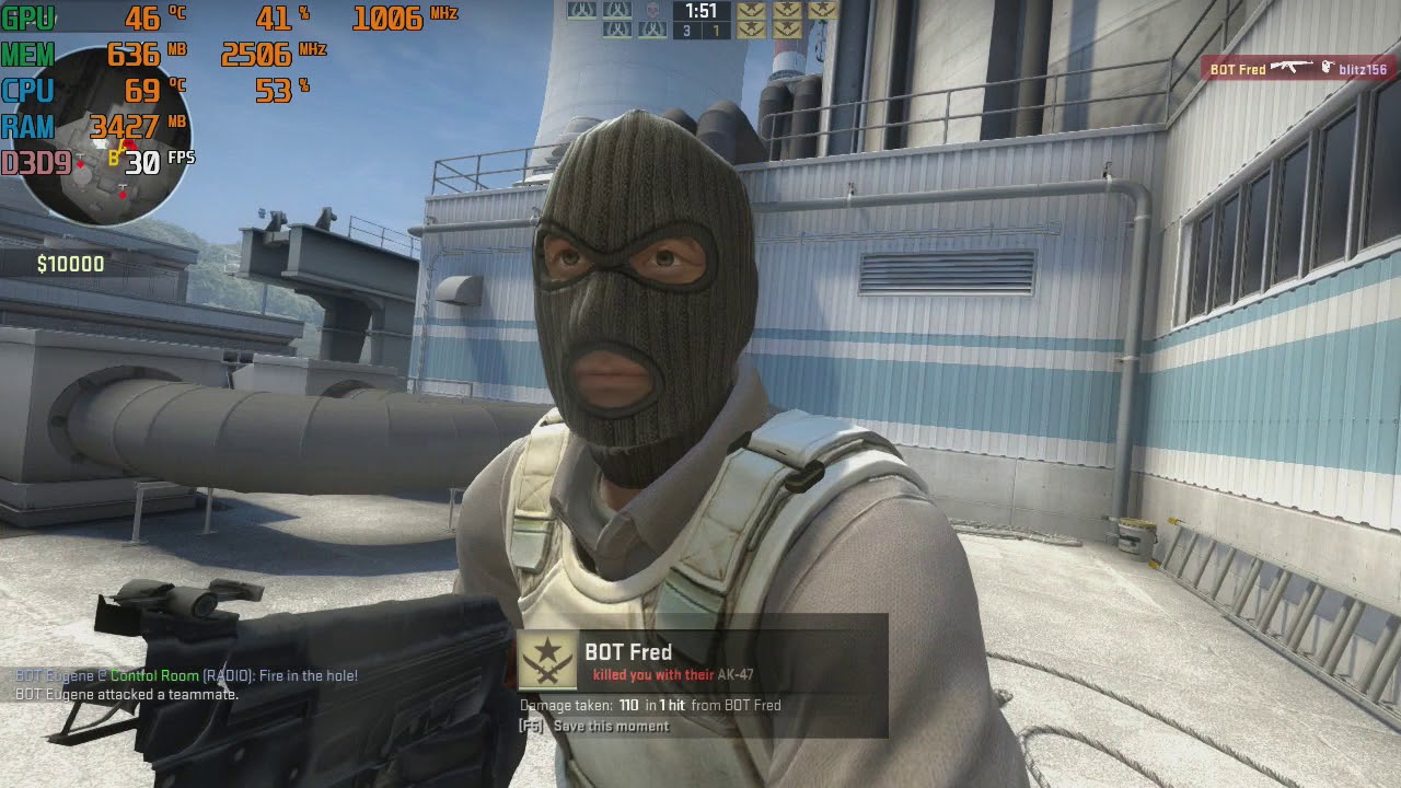 Counter-Strike: Global Offensive ( CSGO ) with an Nvidia GT 730 graphics card: PC 720p , intel Q6600