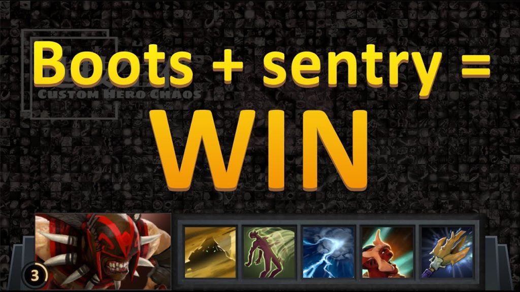 DOTA 2 - CUSTOM HERO CHAOS - Boots + Sentry= VICTORY!