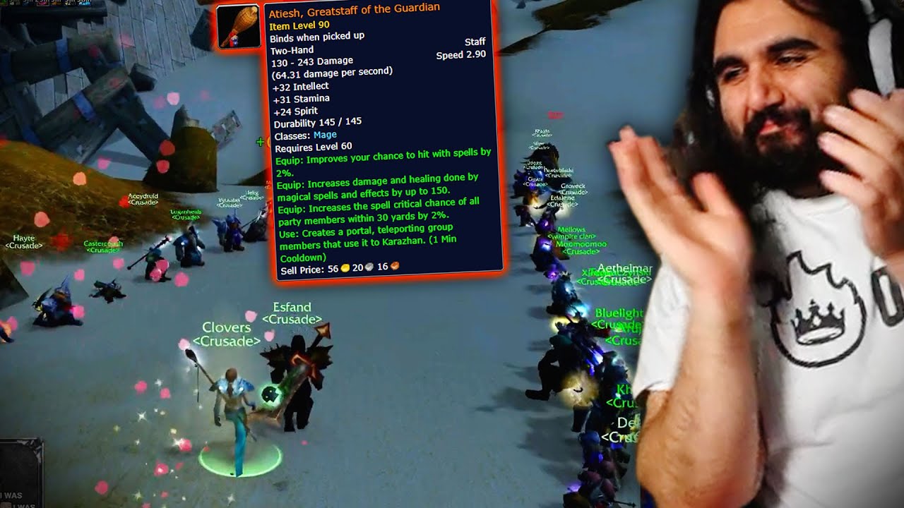 Esfand & Crusade craft the LEGENDARY Atiesh, Greatstaff of the Guardian | Esfand Best Moments