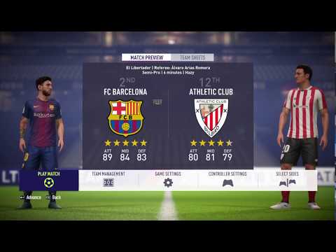 FIFA 18 Barcelona v Athletic Club Bilbao Gameplay (4-1) Full Match HD 29.10.2017