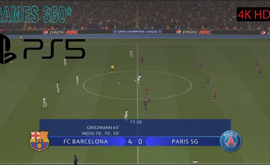 FIFA 21 | Barcelona vs PSG - Champions League Gameplay - Messi Hattrick - PS5/4K