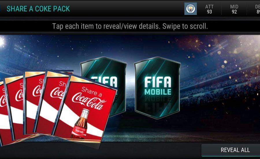 FIFA MOBILE Share A Coke Pack open