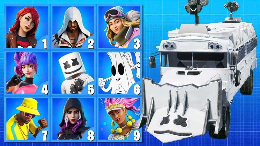 GUESS THE SKIN BY THE ARMORED BATTLE BUS - FORTNITE CHALLENGE