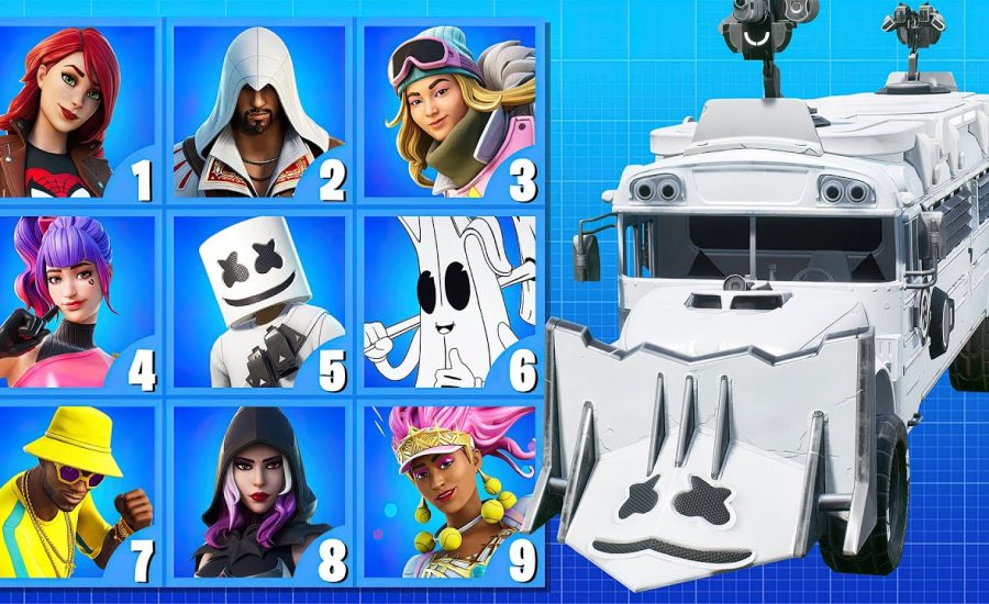 GUESS THE SKIN BY THE ARMORED BATTLE BUS - FORTNITE CHALLENGE