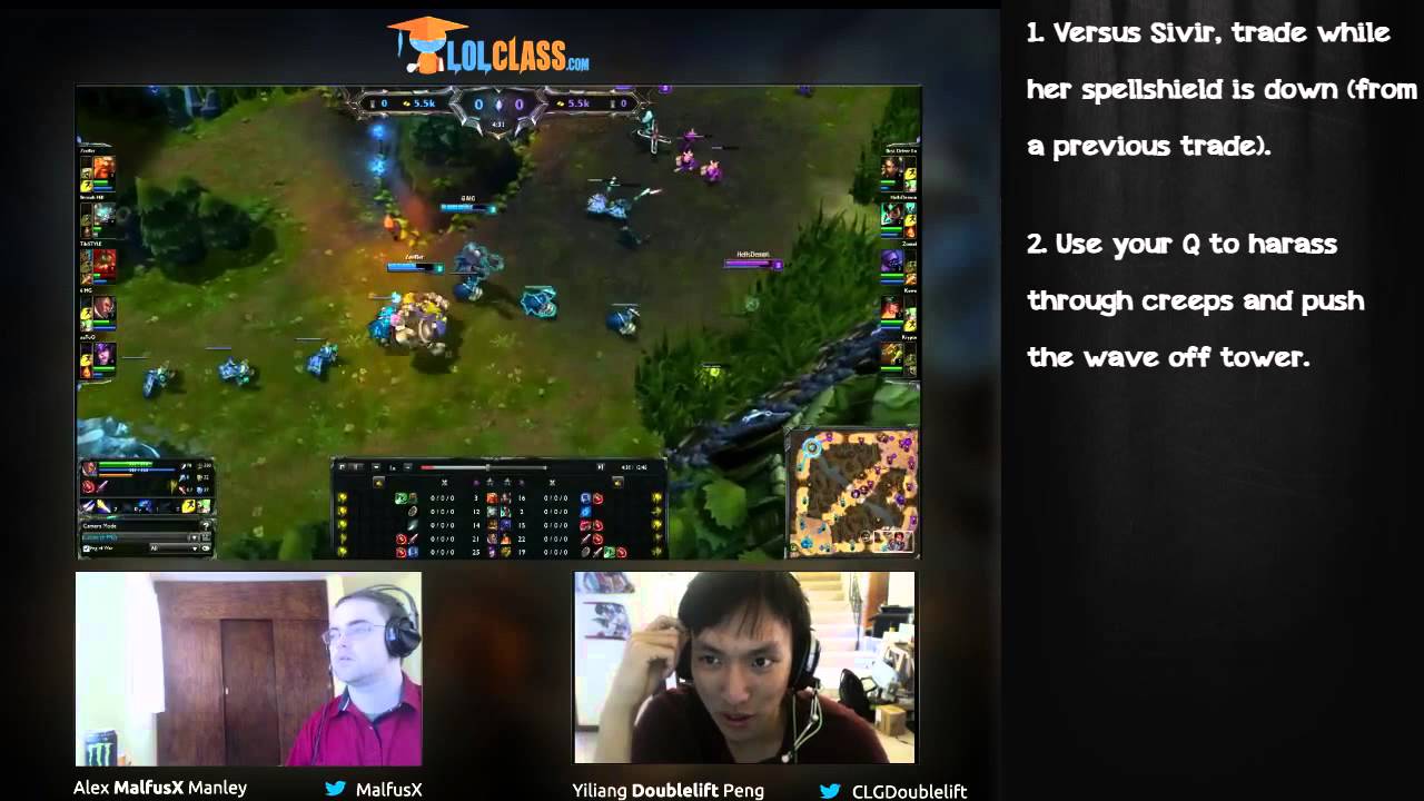 LolClass Pro Tips - CLG Doublelift AD Guide to Lucian in Lane