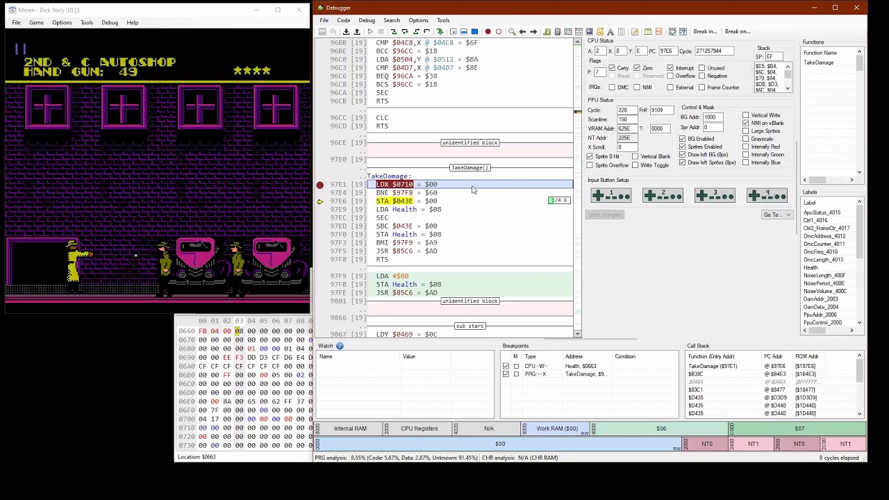 NES Game Modding (Dick Tracy)