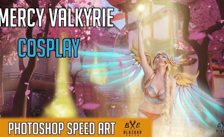 Overwatch - Mercy Valkyrie Cosplay (Speed Art Photoshop)  | Blazgad