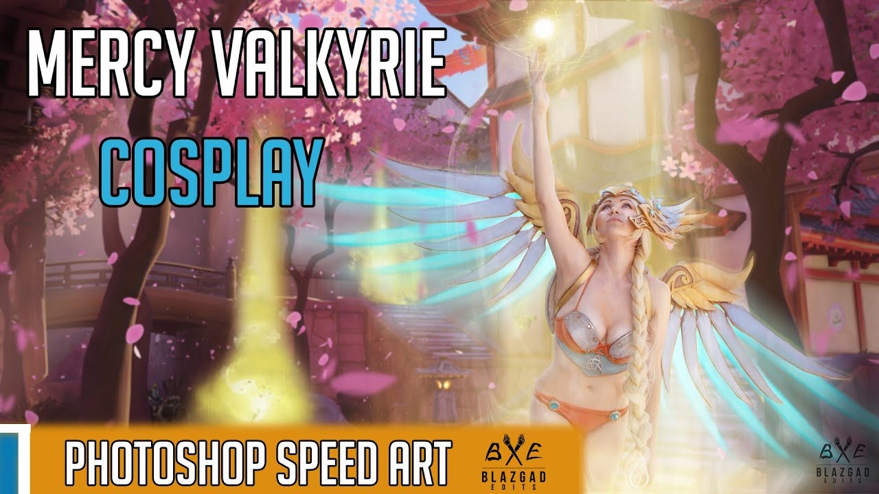 Overwatch - Mercy Valkyrie Cosplay (Speed Art Photoshop)  | Blazgad