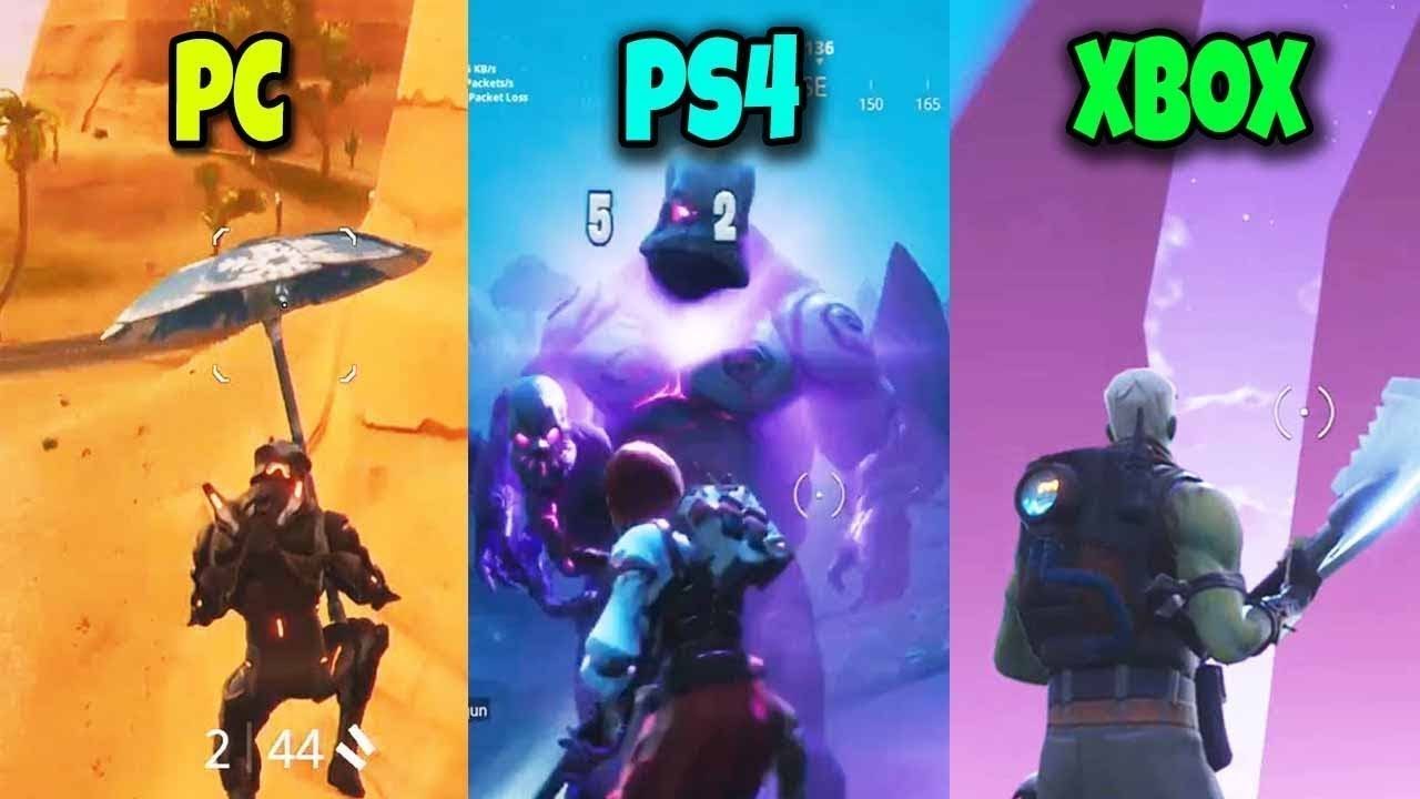 PC vs PS4 vs XBOX in Fortnite Battle Royale! BR  4K