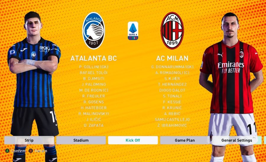 PES 2021 - Atalanta vs Milan | Serie A TIM | Ibrahimovic vs Malinovskyi