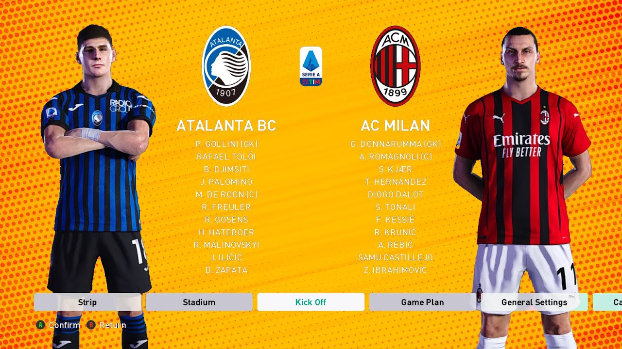 PES 2021 - Atalanta vs Milan | Serie A TIM | Ibrahimovic vs Malinovskyi