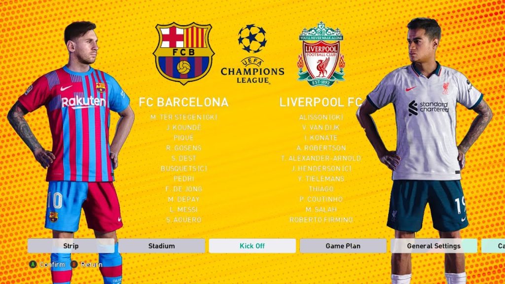 PES 2021 - Barcelona vs Liverpool - New Kits & Possible Lineup 2021-22 | PES 2022 Mod