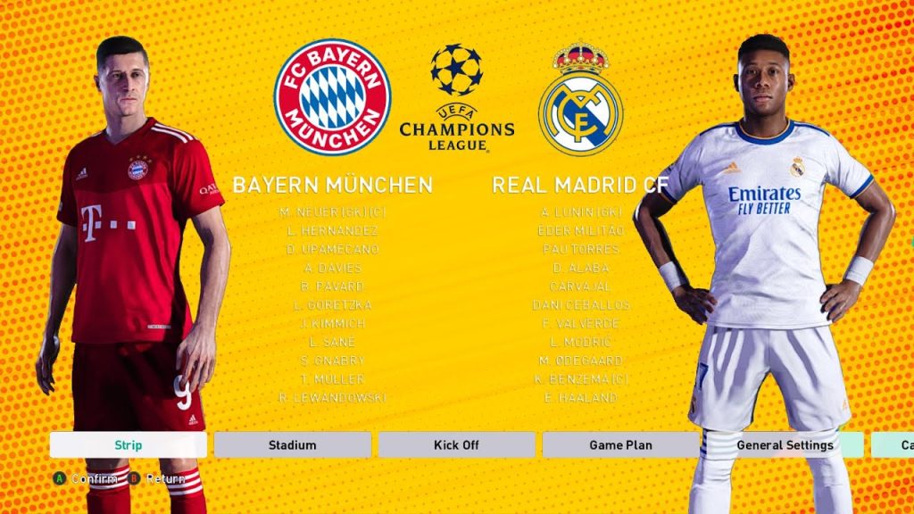PES 2021 - Bayern Munich vs Real Madrid - New Kits & Possible Lineup 2021-22 | PES 2022 Mod