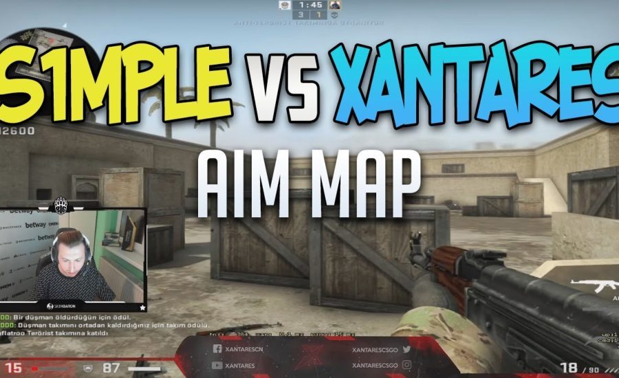 S1MPLE VS XANTARES 1v1 AIM MAP!